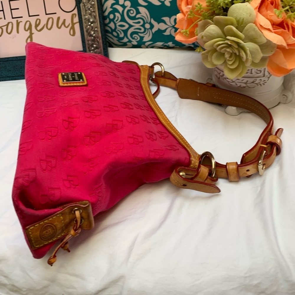 Dooney & Bourke Pink Canvas/ Leather Trim Handbag - Picture 3 of 8